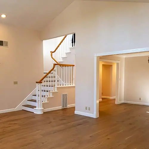 New stairway and hall in a finished addition