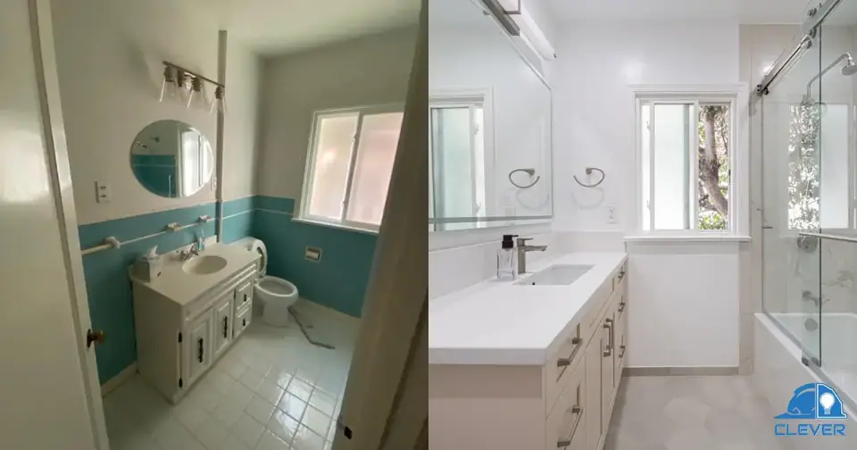 Before and after bathroom renovation photos in Sunnyvale