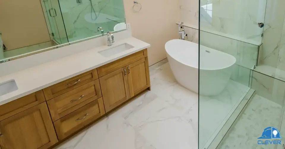 Bathroom flooring upgrade with porcelain tile