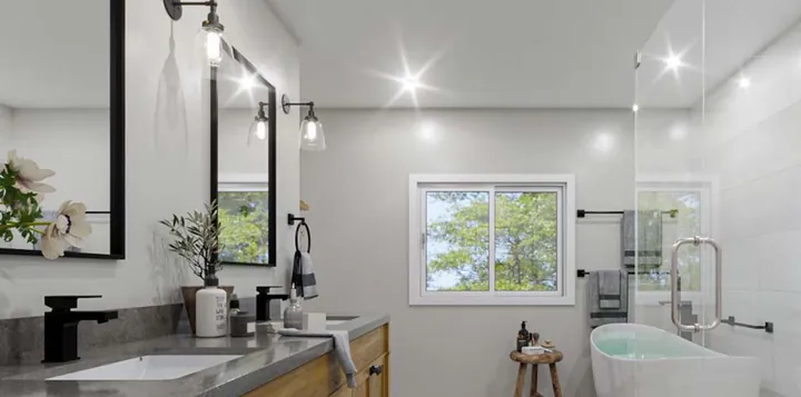 The 3D design of the bathroom