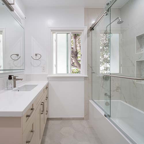white bathroom remodel