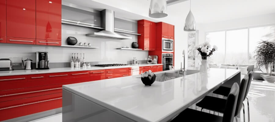 contrasting color kitchen
