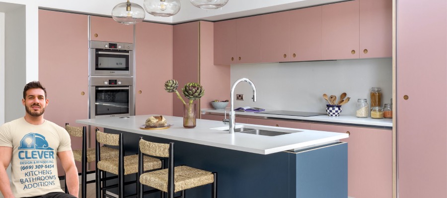 light pink kitchen colors