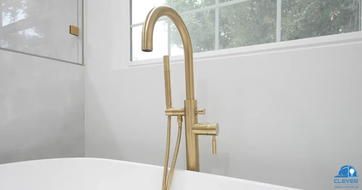 Contemporary Powder Room with gold plated Faucet