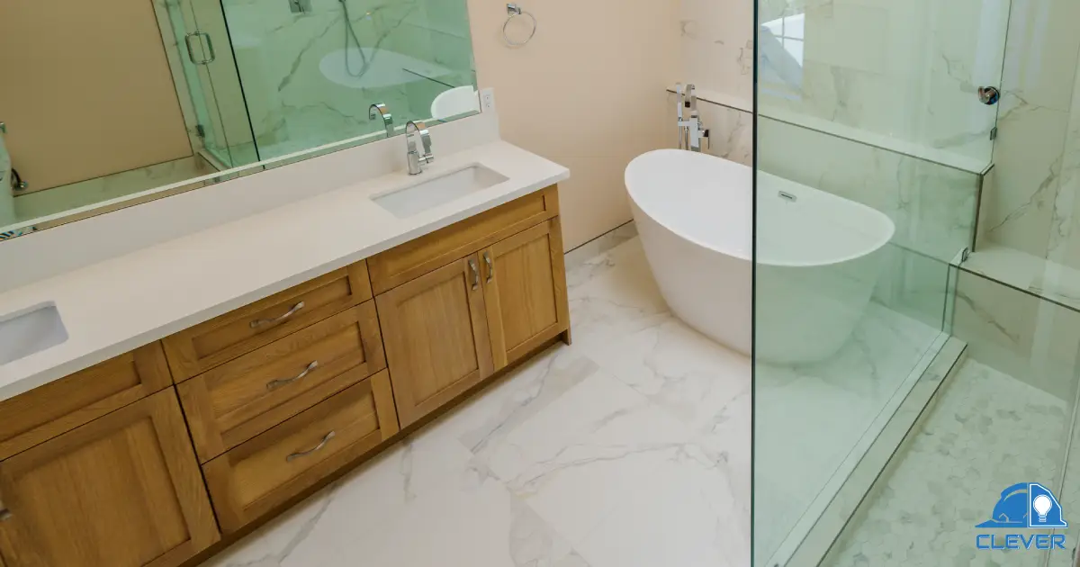 Bathroom flooring upgrade with porcelain tile