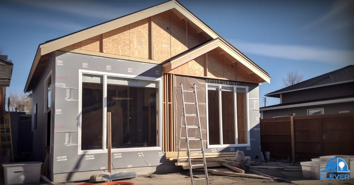 Modular prefab ADU delivered to residential property 