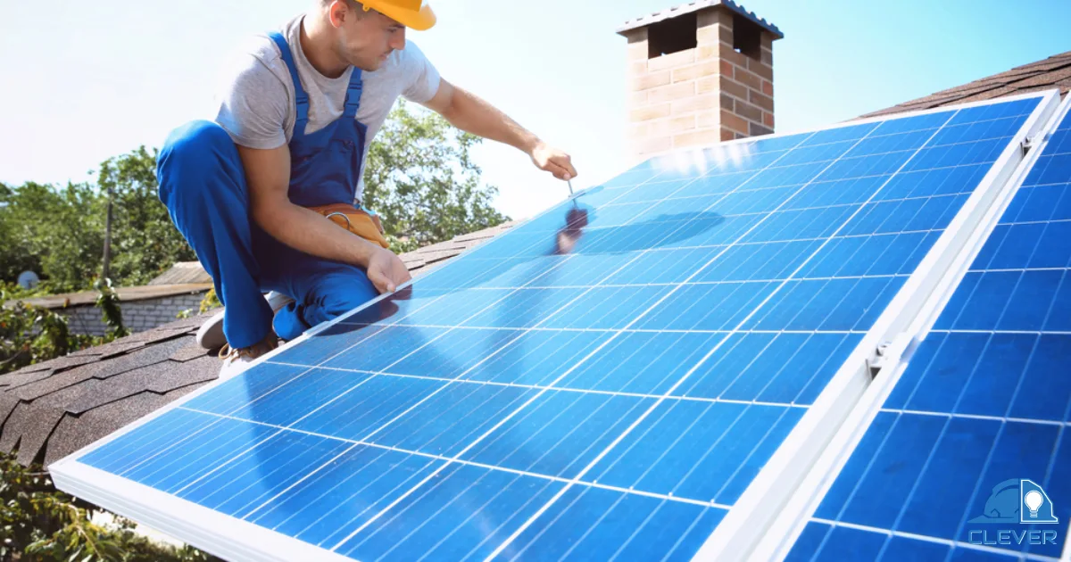 Energy-efficient ADU exterior with solar panels installed 